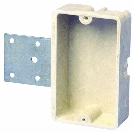 Allied Moulded Products Electrical Box, 6 cu in, Switch Box Type, 1 Gang, Fiberglass Reinforced Polyester 9303=H